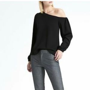 Banana Republic one shoulder top- black